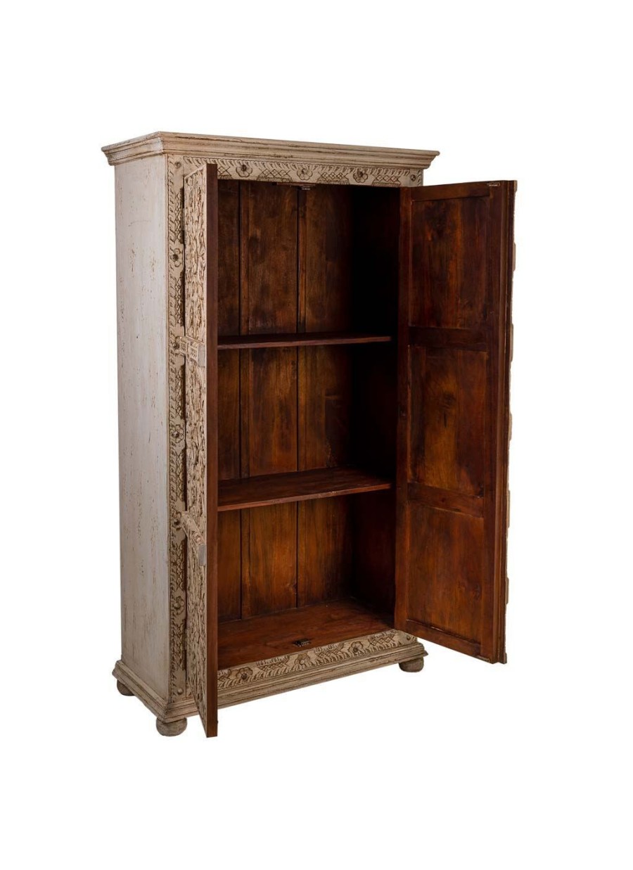 Armario De Madera Artesanal Blanco...