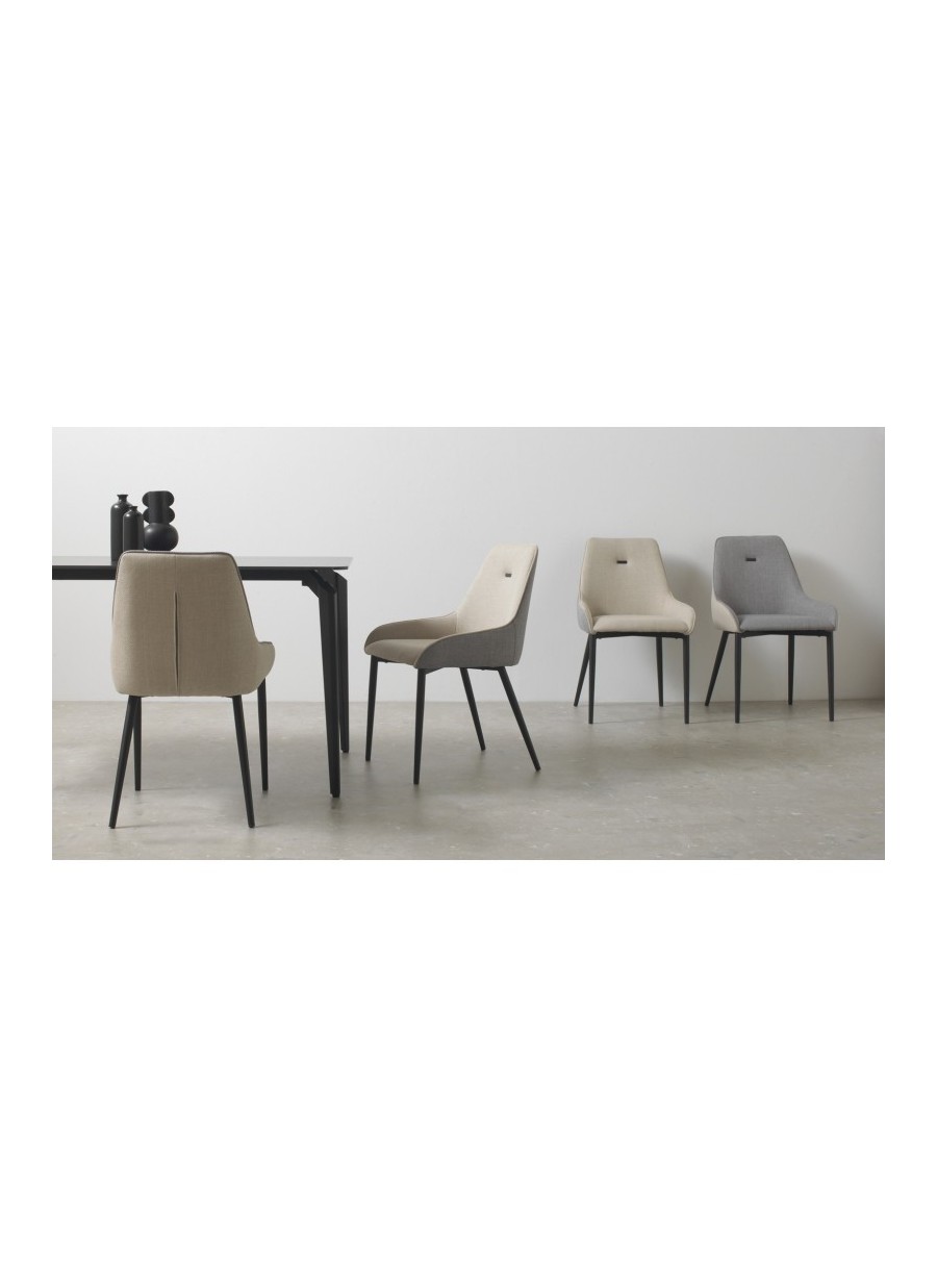 Silla Ingrid Tapizadas Gris/Beige...