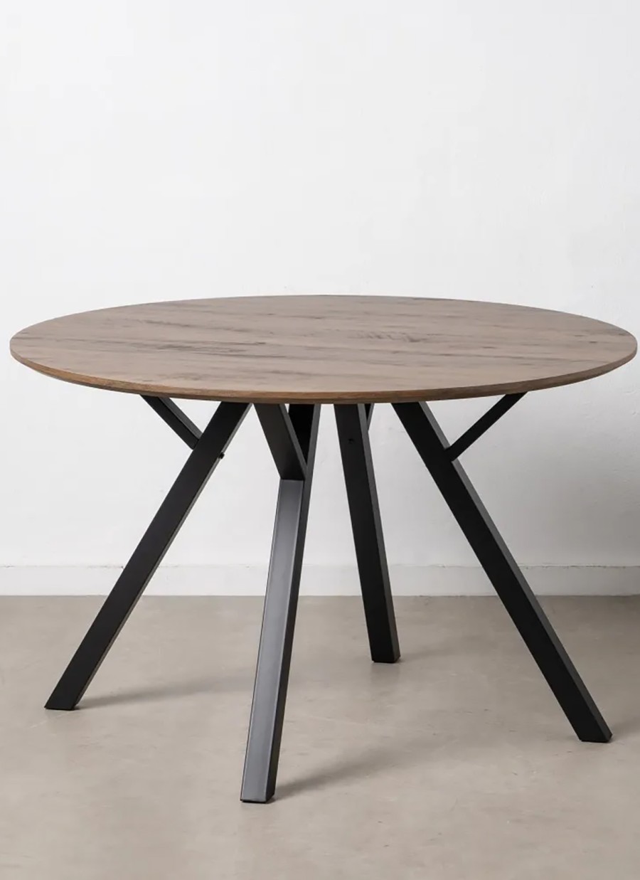 Mesa Ecuador Madera y Metal 120x120x75cm