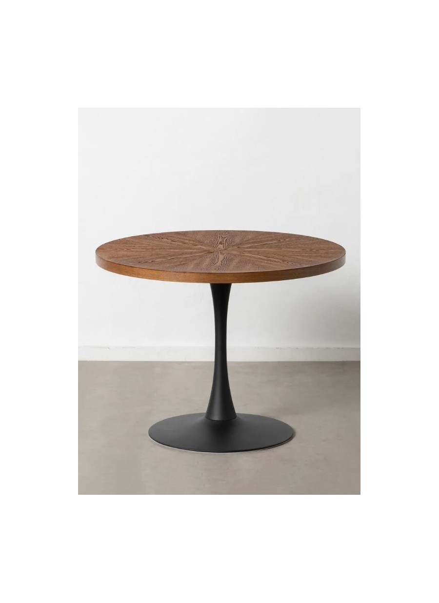 Mesa Comedor Natural-Negro Metal...