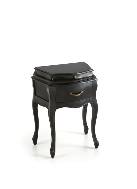 Mesita Vintage Negra 2 Cajones 57x40x70cm 2