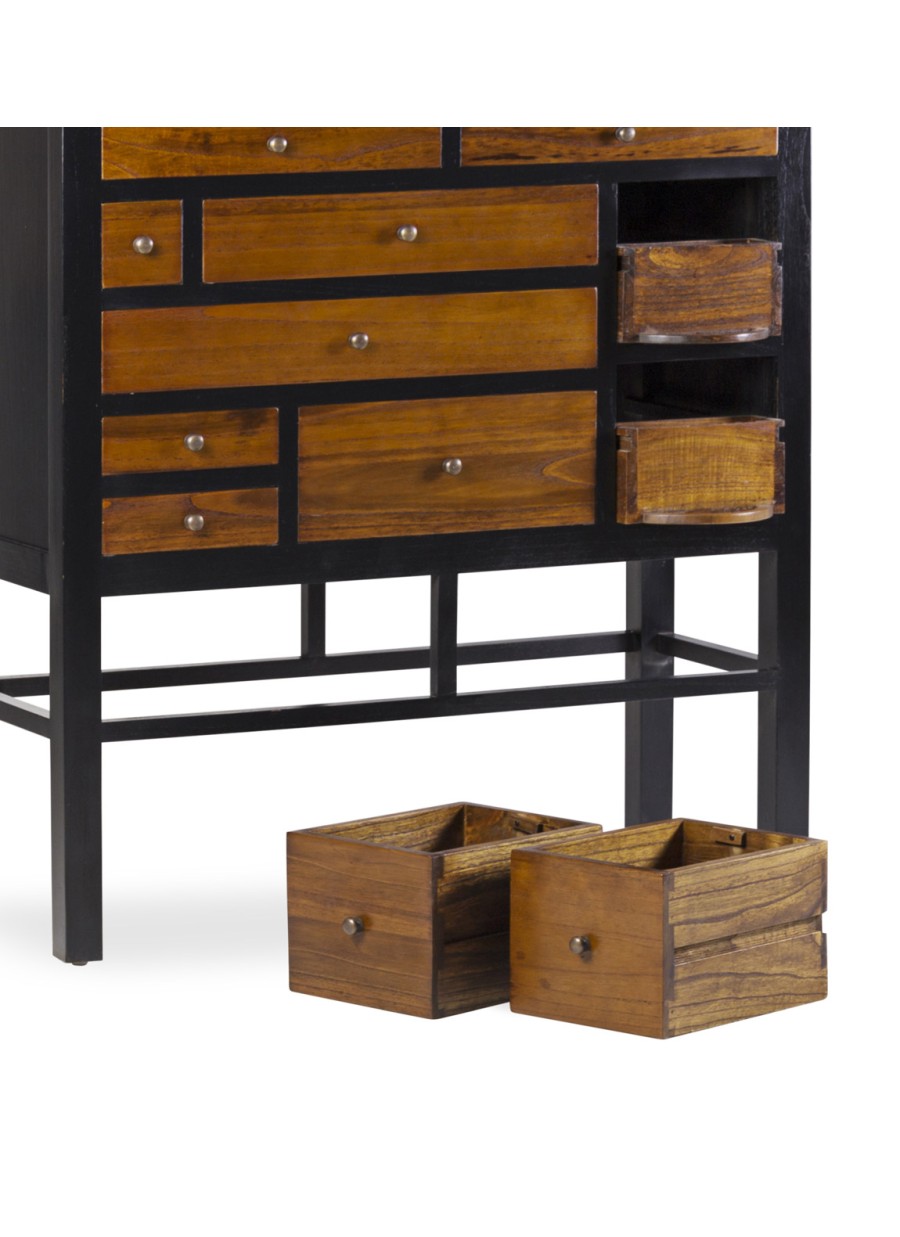 Cajonera 18 Cajones Negra 100x40x145cm