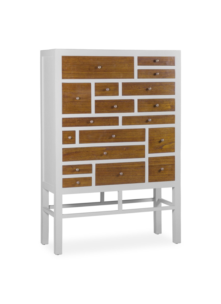 Cajonera 18 Cajones Blanca 100x40x145cm  Ref. 1046/30901Moycor.