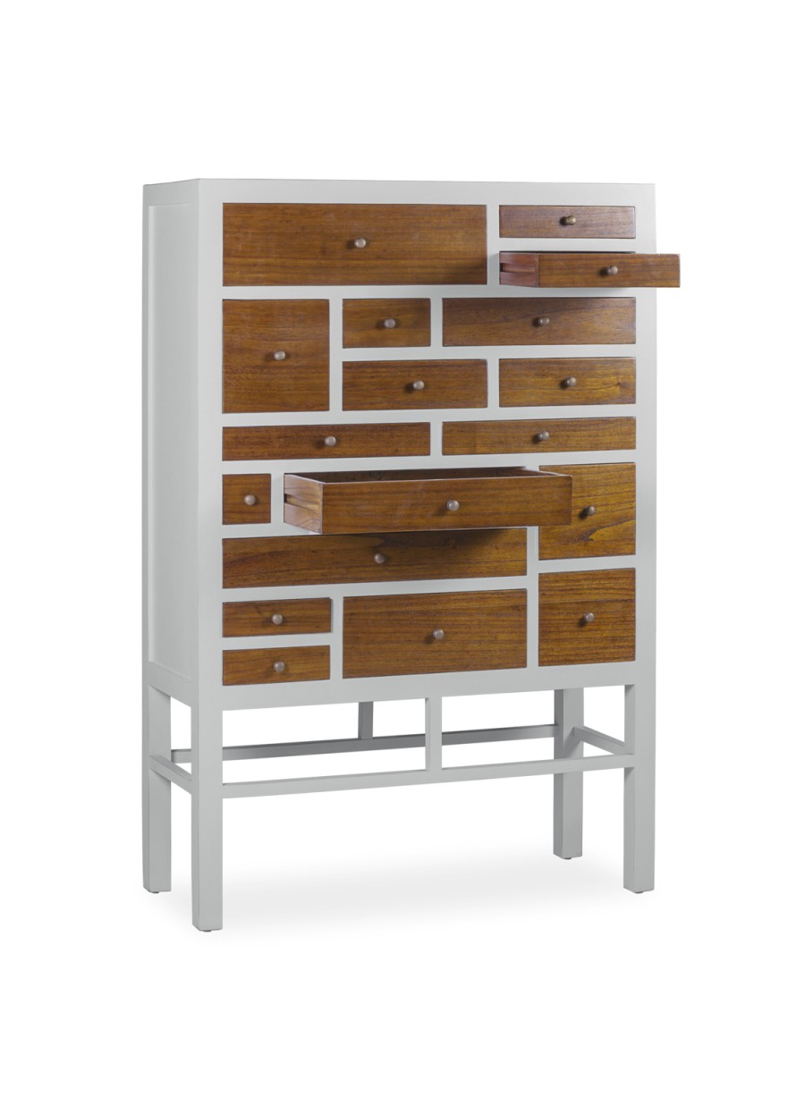 Cajonera 18 Cajones Blanca 100x40x145cm