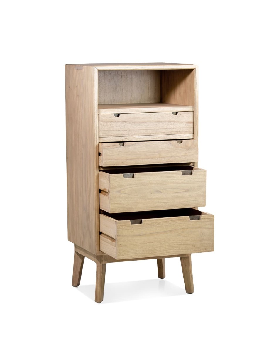 Cómoda Alta Scandi 4 Cajones 1 Hueco...
