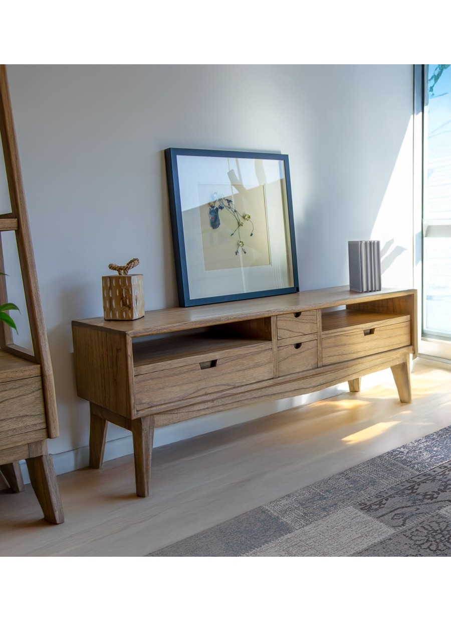 Mueble TV Scandi 4 Cajones 2 Huecos 140x40x50cm Ref. 1046/318010Moycor