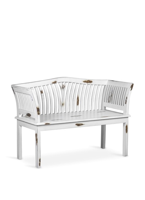 Banco Kartini Blanco 2 Plazas 117x47x76 Ref. 1046/39005B Moycor.