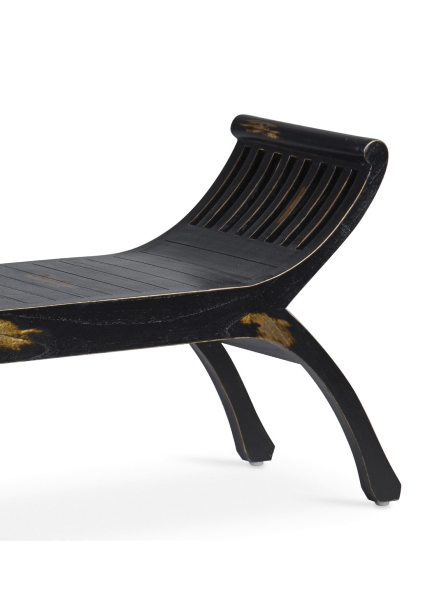 Banco Yuyu Negro 2 plazas 120x37x60cm