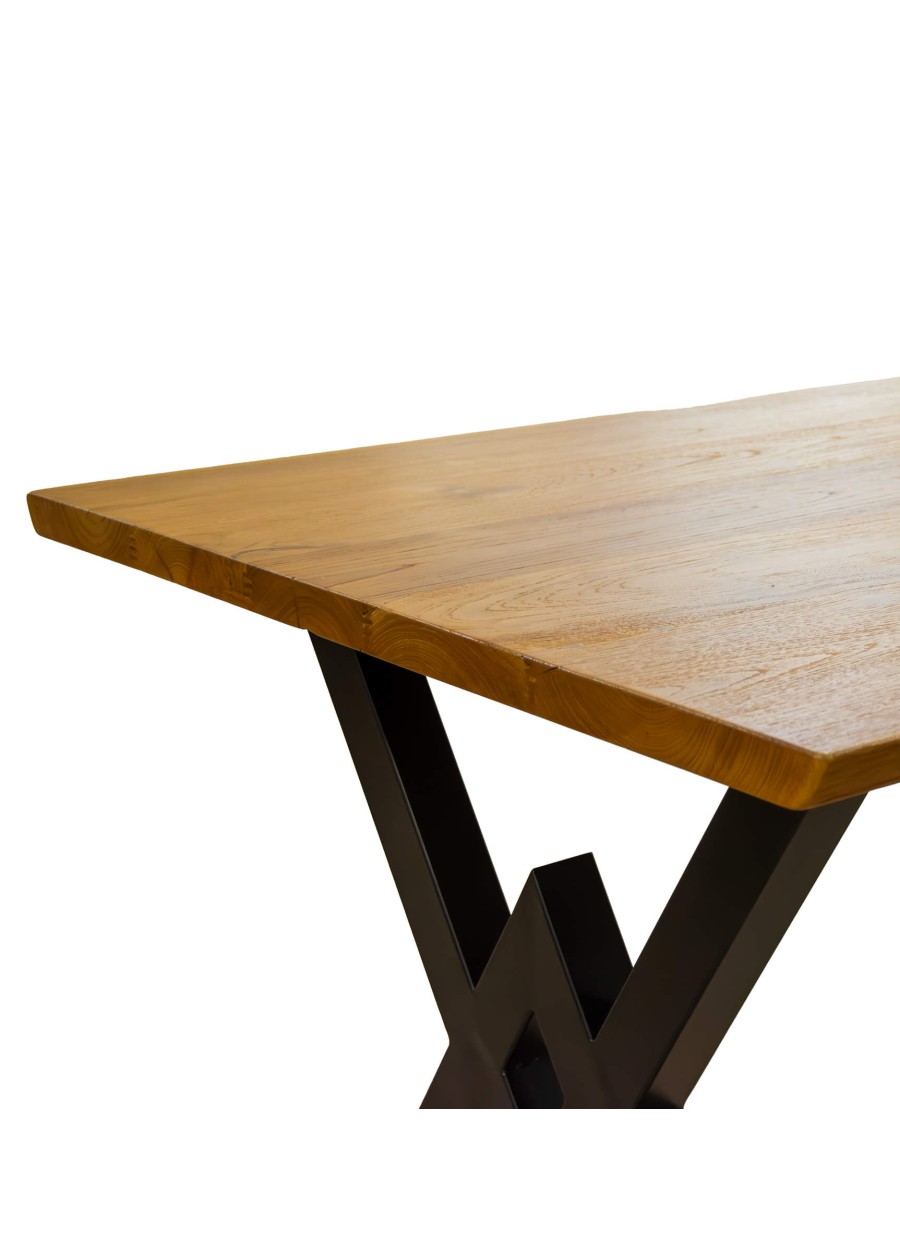 Mesa Teka Maciza Patas Rombo 176x92x77cm