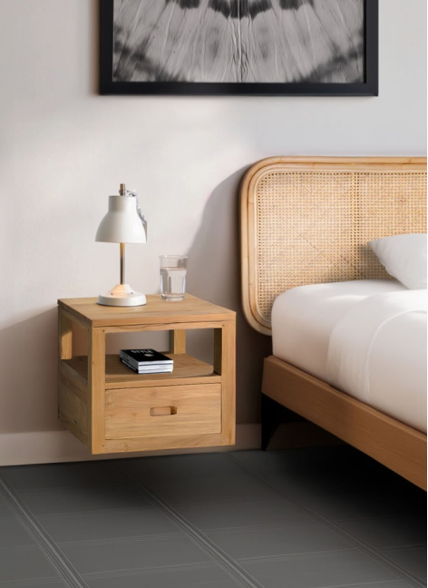 Mesita Flotante Teka Teide 1 Cajón 1 Hueco 40x40x40cm