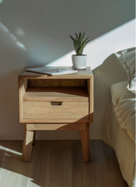 Mesita Scandi 1 Cajón 1 Hueco 45x40x55cm