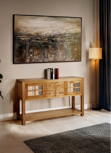 Mueble Auxiliar Merapi 4 Cajones 2 Puertas 1 Estante 128x40x80cm