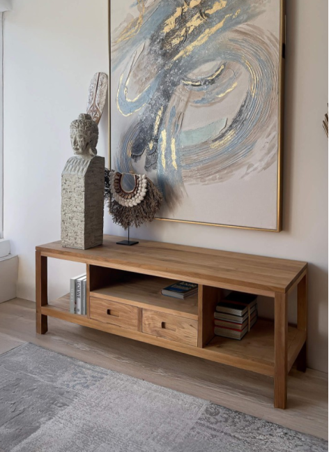 Mueble TV Teka Teide 2 Cajones 1 Hueco 130x40x45