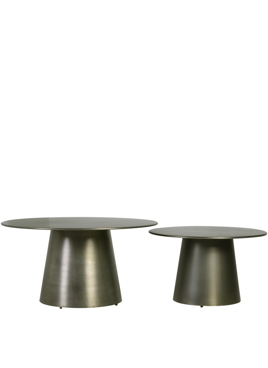 Juego 2 Mesas Centro Doradas...