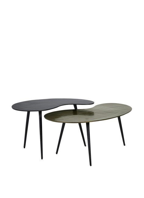 Juego 2 Mesas Auxiliares Irregulares 60x40x40 / 87x49x35cm