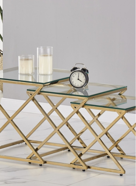 Mesa Auxiliar Berlin 3 Piezas 45x45x46 / 40x40x41 / 35x35x36cm