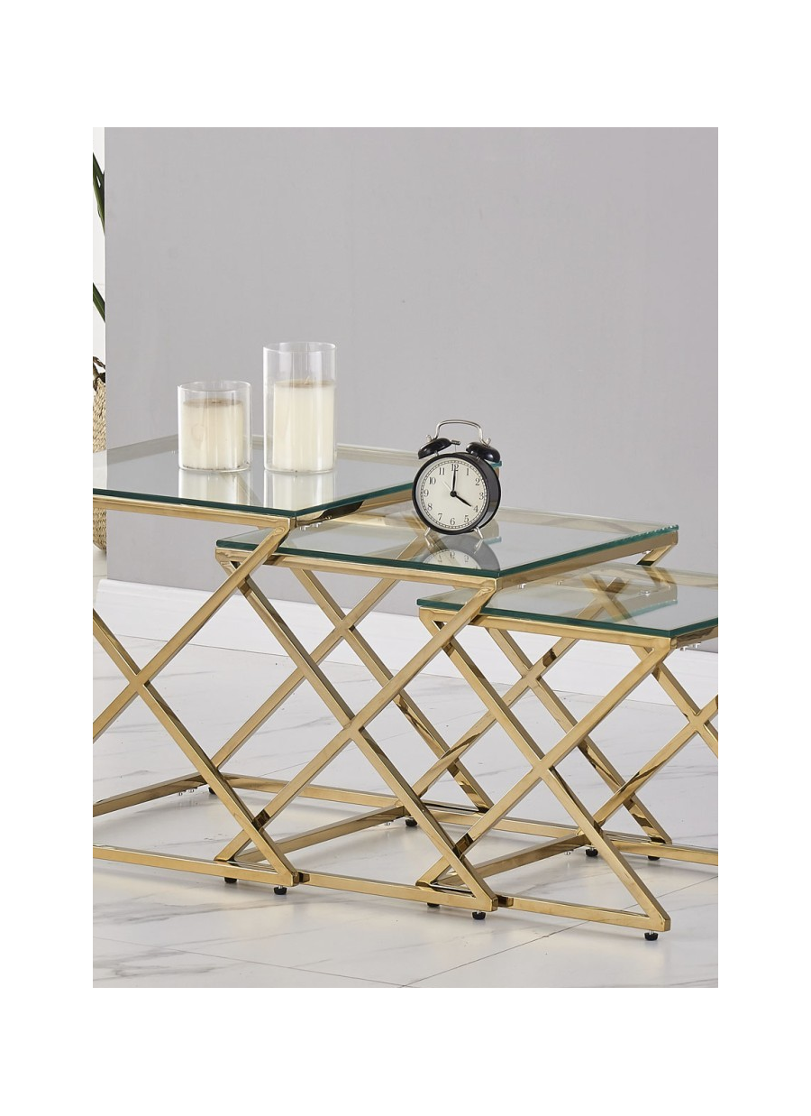 Mesa Auxiliar Berlin 3 Piezas 45x45x46 / 40x40x41 / 35x35x36cm
