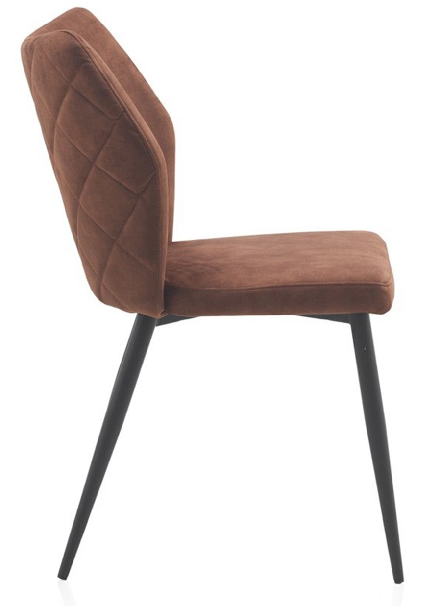 Silla Yerisa Tapizada Marrón 46x60x87 cm