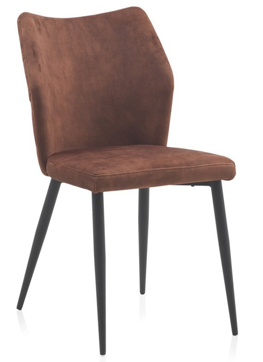 Silla Yerisa Tapizada Marrón 46x60x87 cm