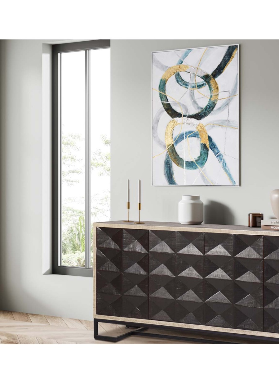 Bufet Gatsby 4 Puertas Negro 183x45x85cm