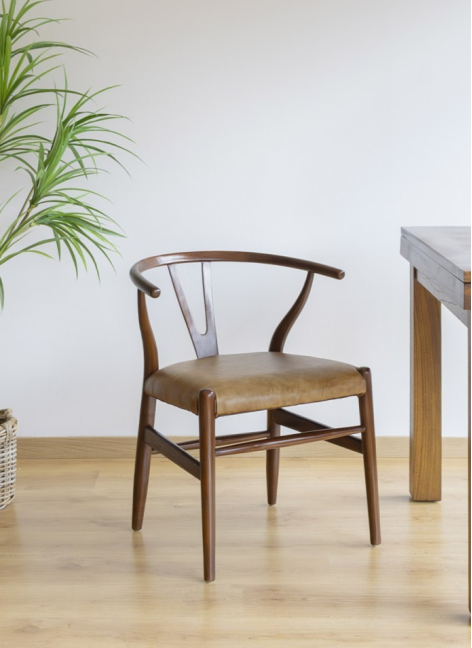 Silla Camel Piel  50x50x73cm