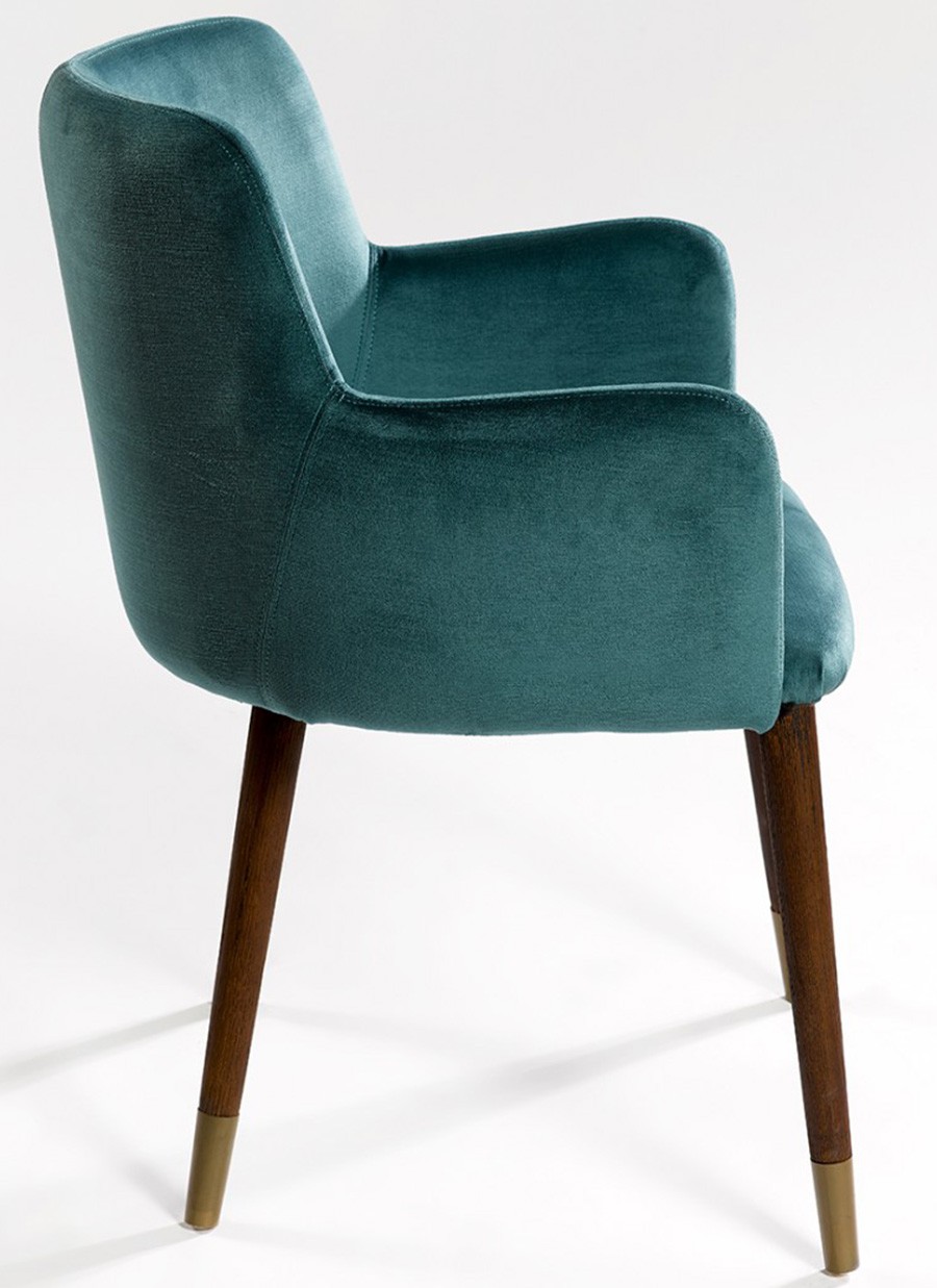 Sillón Chipre Terciopelo Azul Pata...