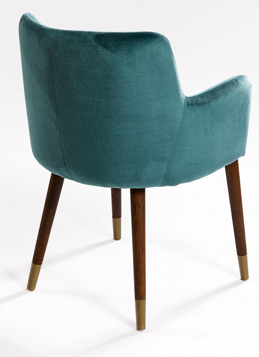 Sillón Chipre Terciopelo Azul Pata...