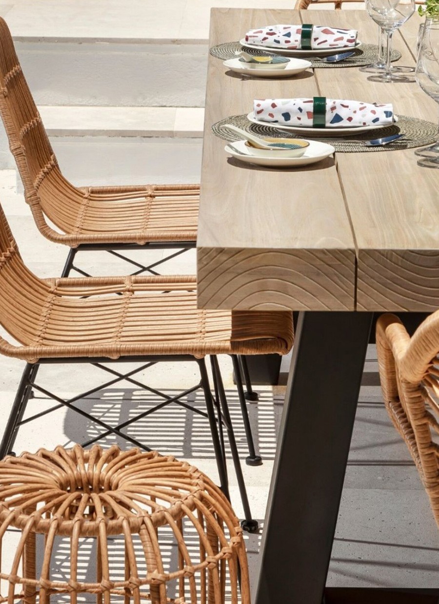 Mesa Eslovenia Metal Grafito y Teca...