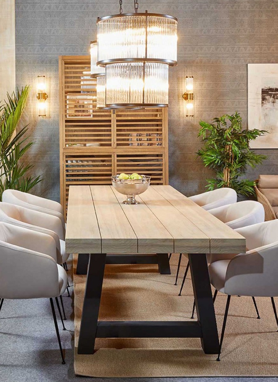 Mesa Eslovenia Metal Grafito y Teca...