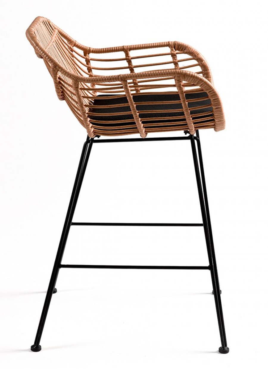 Taburete Colombia Ratán y Pata Negra...