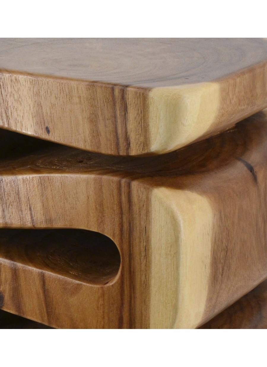 Mesa Auxiliar Cuadrada Tronco Espiral...