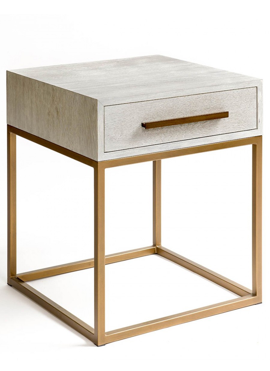 Mesita de Noche Somalia Blanco y...