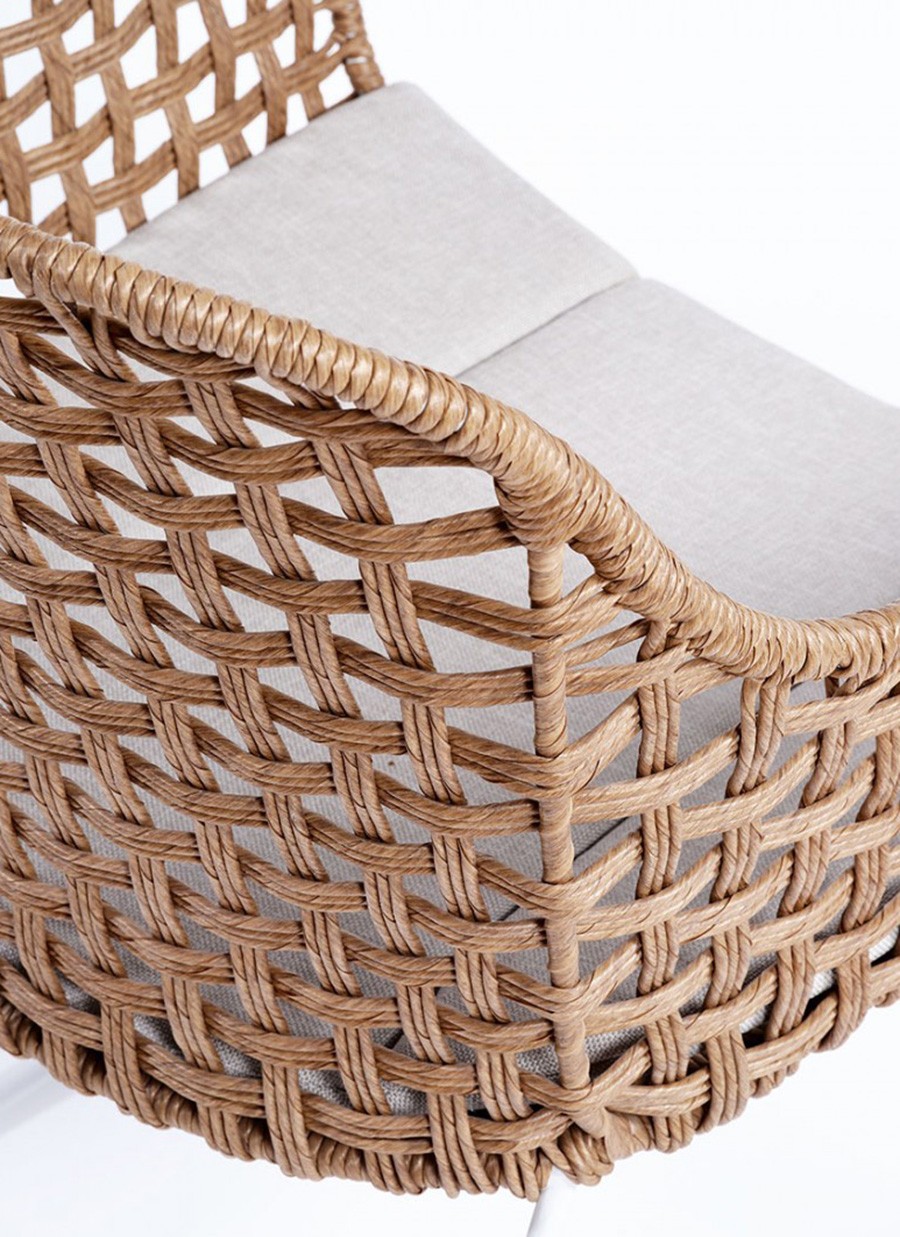 Silla Estonia Ratán y Cojín Gris...