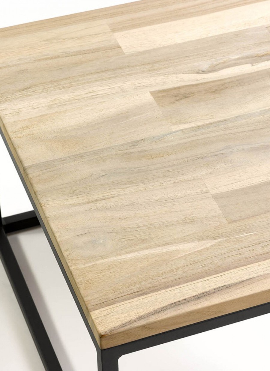 Mesa Milly Grafito y Teca 60x60x38,5 cm