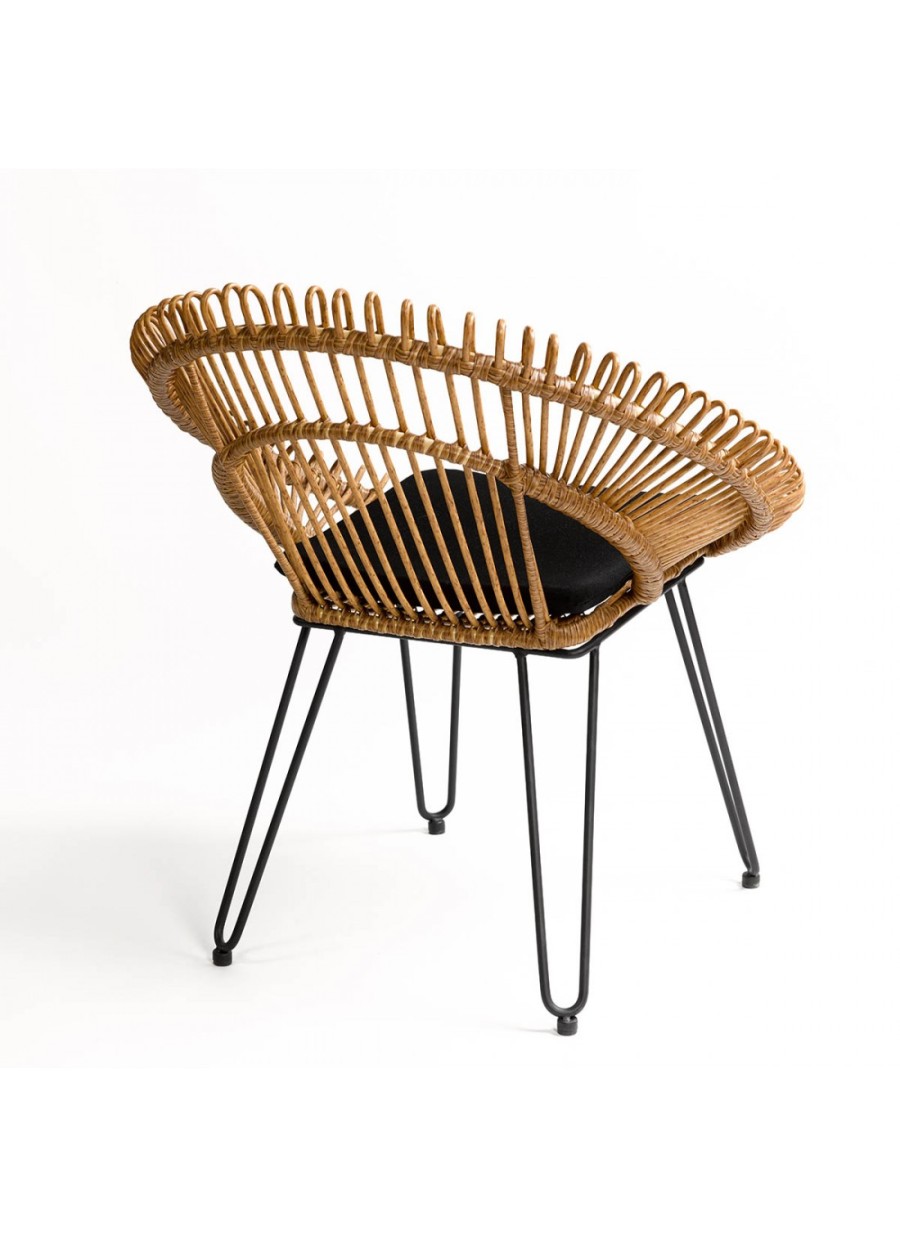 Sillón Mirto Ratán y Metal 80x75x79 cm