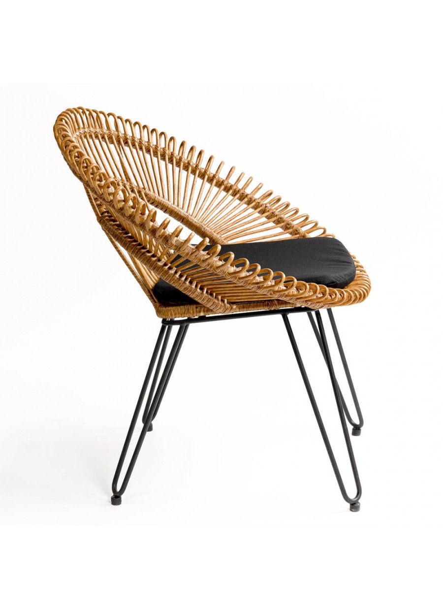 Sillón Mirto Ratán y Metal 80x75x79 cm