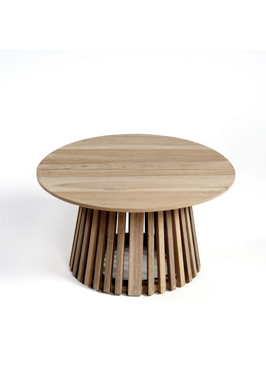 Mesa Noa Teca y Palillería 65x65x35 cm