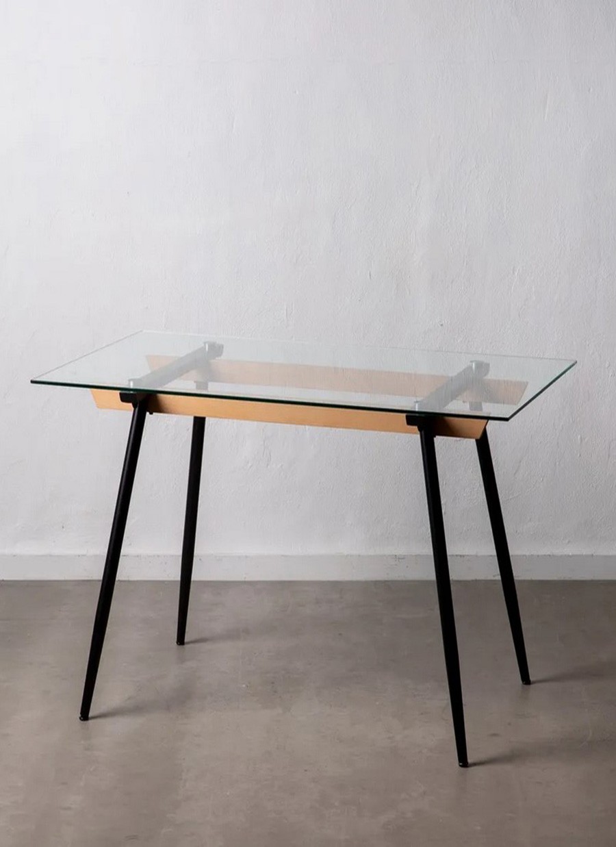 Mesa Siria Metal y Cristal 140x80x75cm