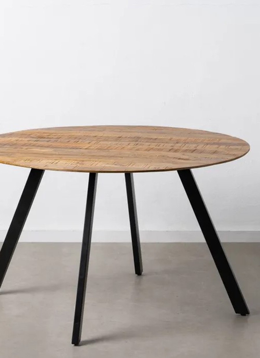 Mesa Siria Madera y Hierro 130x130x77 cm