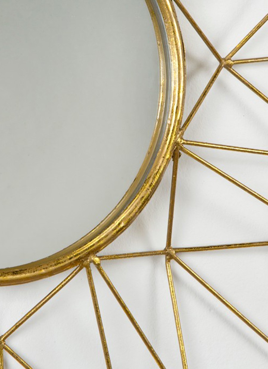 Espejo Helsinki Redondo Metal Dorado...