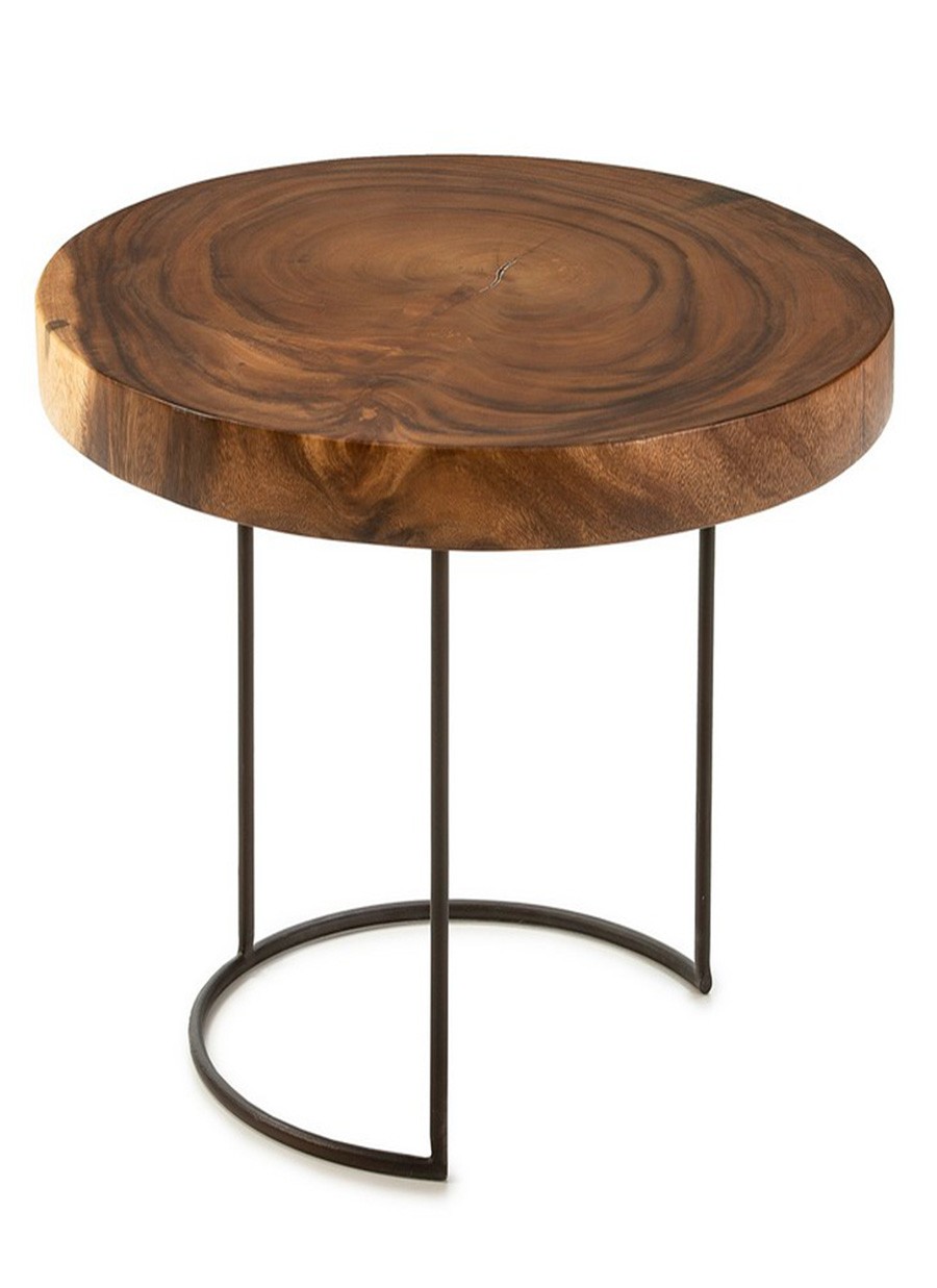 Mesa Toronto Metal y Madera 50x50x38 cm