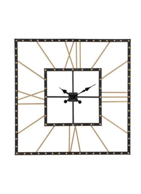 Reloj Negro/Metal 80x3,5x80cm 2