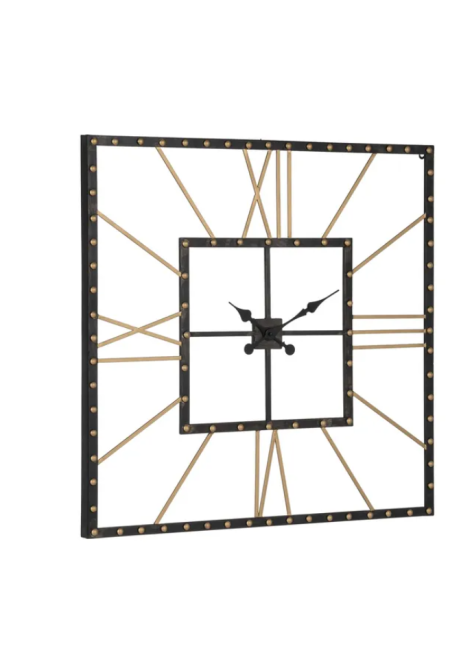 Reloj Negro/Metal 80x3,5x80cm