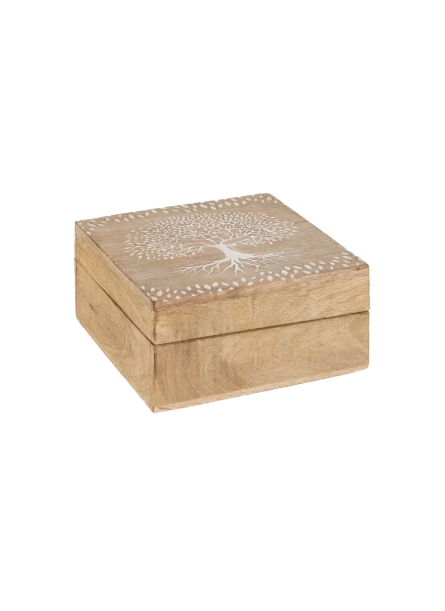 Set 2 Cajas Blanco-Natural 18x18x9cm
