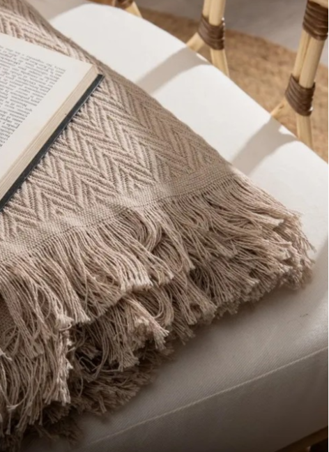 Plaid Espiga Marrón Claro... 2