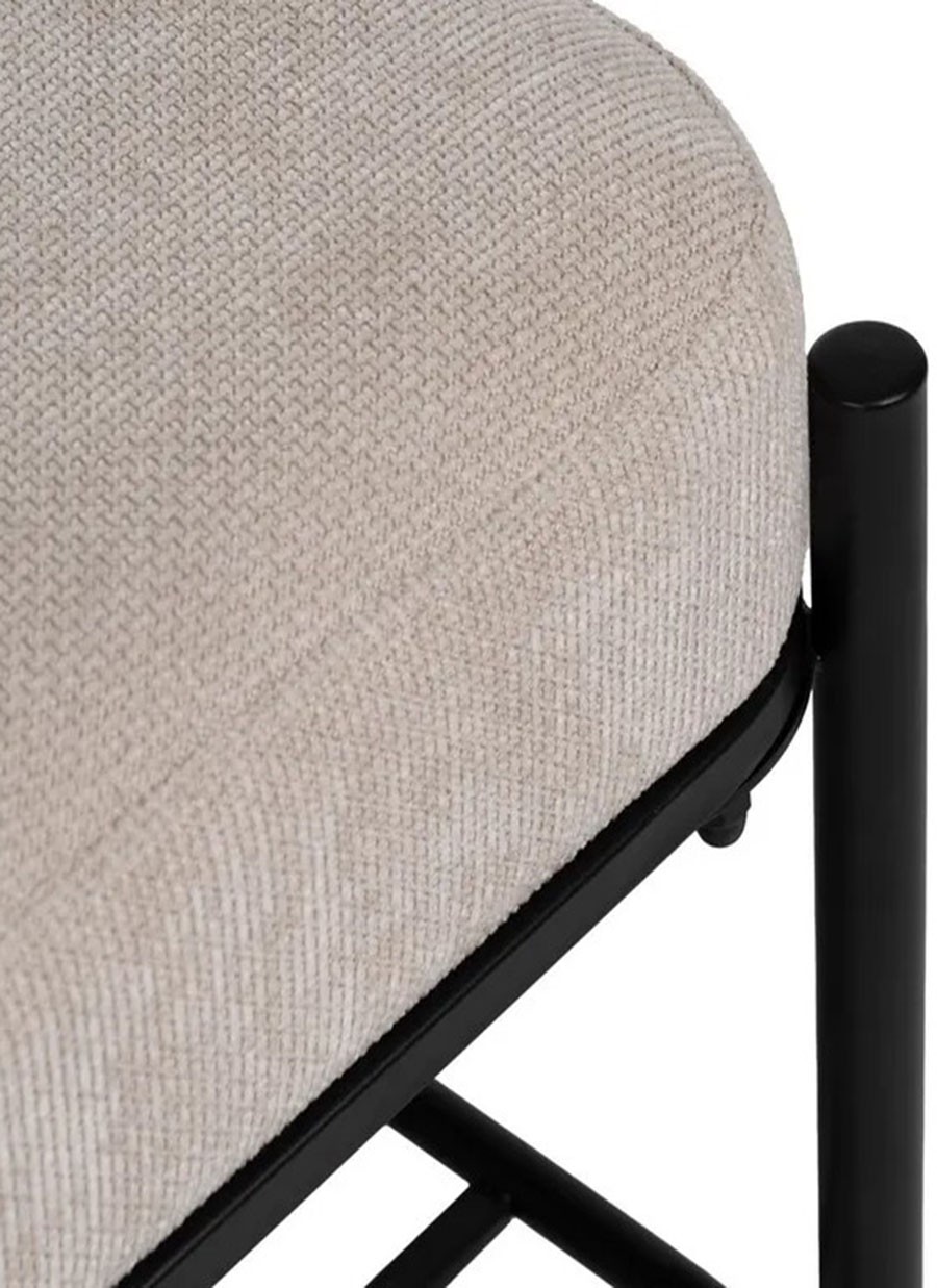 Banqueta She Beige Tejido-Metal...