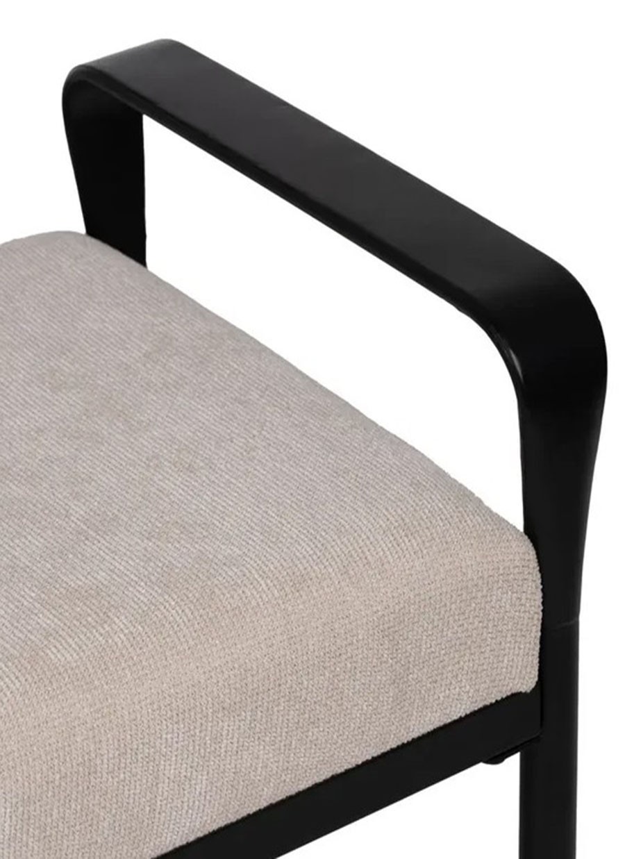 Banqueta Bianca Beige Tejido-Metal...