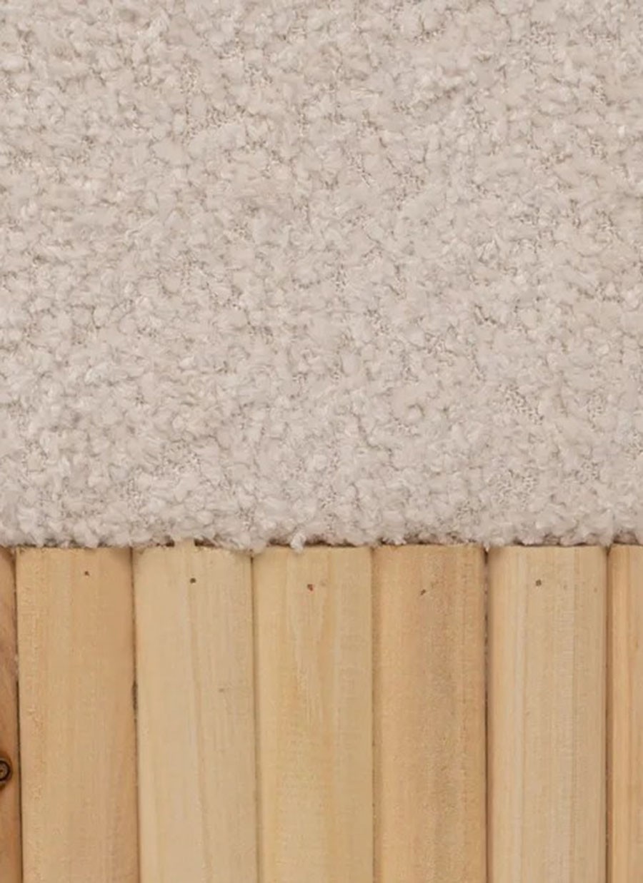 2 Puffs Crema Tejido 44x34x45 cm