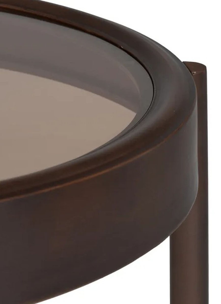 Mesa Auxiliar Elba Metal y Cristal...