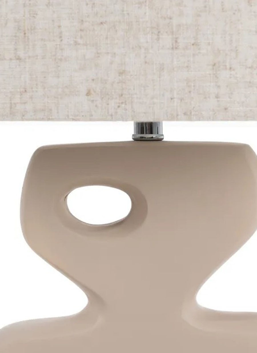 Lámpara Suelo Dry Topo Crema Resina...